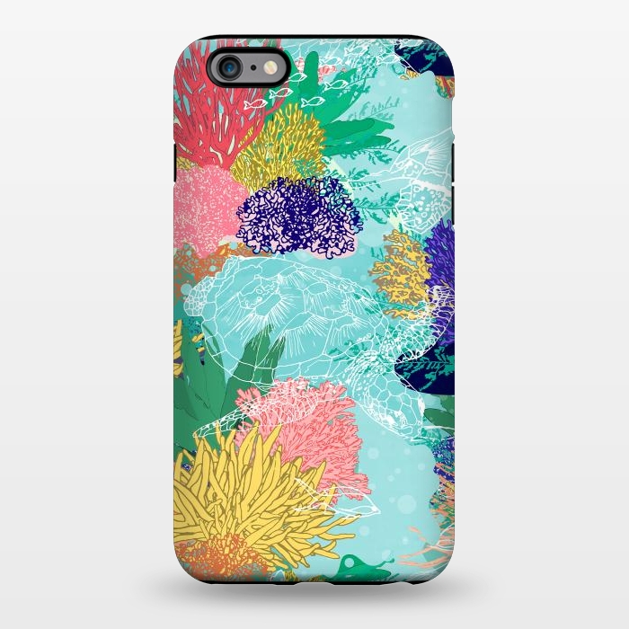 iPhone 6/6s plus StrongFit Cute colorful ocean coral reefs and turtles design by InovArts