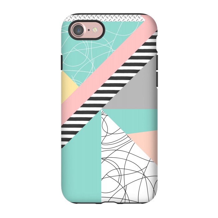 iPhone 7 StrongFit Modern mint geometric abstract minimal design by InovArts