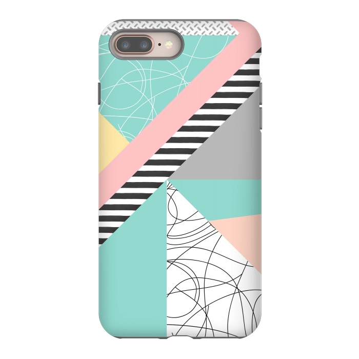 iPhone 7 plus StrongFit Modern mint geometric abstract minimal design by InovArts