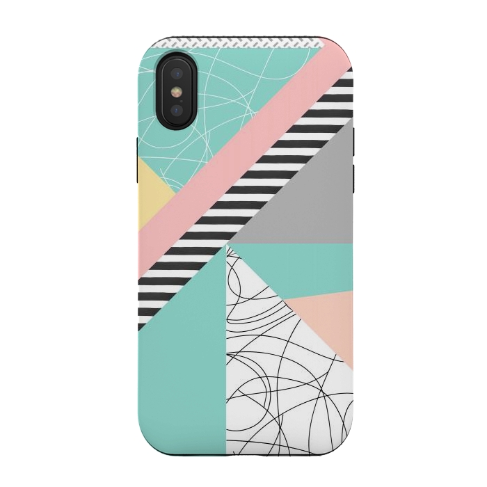 iPhone Xs / X StrongFit Modern mint geometric abstract minimal design by InovArts