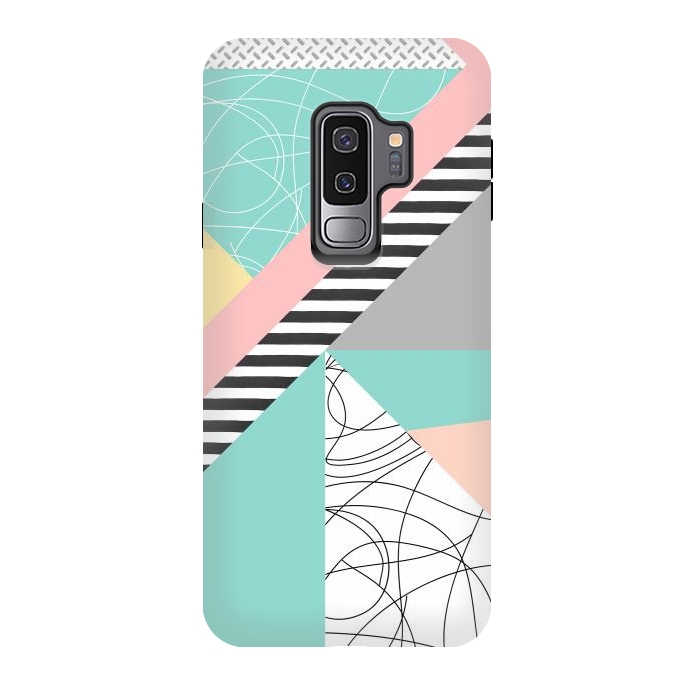 Galaxy S9 plus StrongFit Modern mint geometric abstract minimal design by InovArts