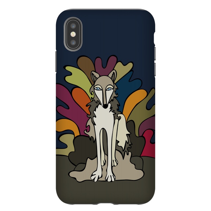 iPhone Xs Max StrongFit Night Wolf by Majoih