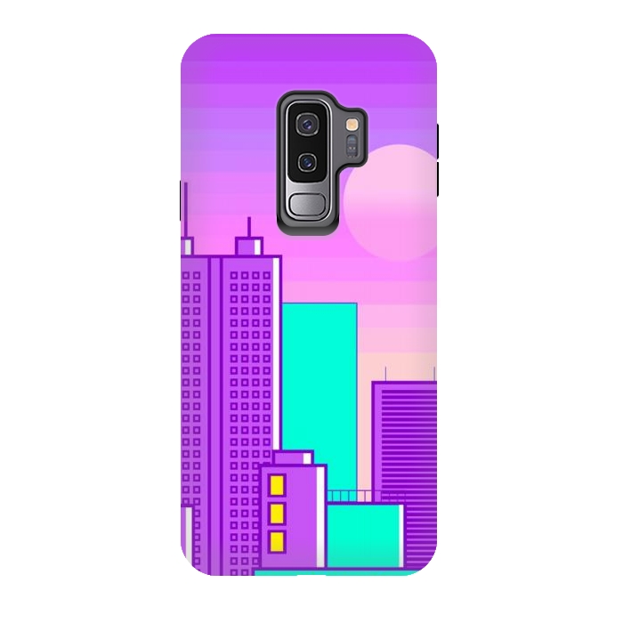Galaxy S9 plus StrongFit purple sunset in the city by haroulita