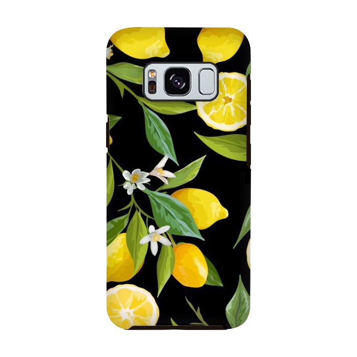 Galaxy S8 StrongFit lemons in black background by haroulita