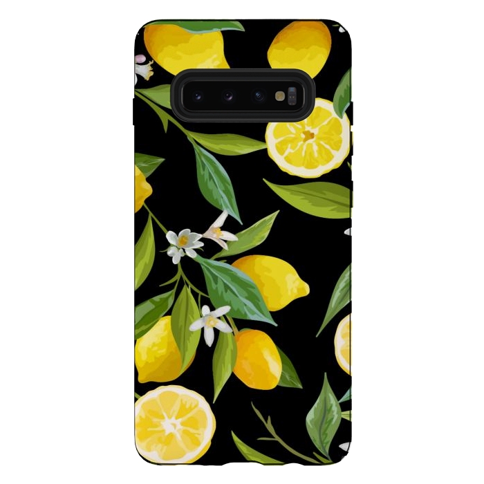 Galaxy S10 plus StrongFit lemons in black background by haroulita