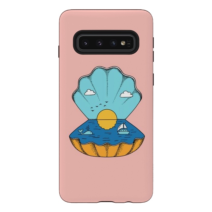 Galaxy S10 StrongFit Shell Nature Pink by Coffee Man