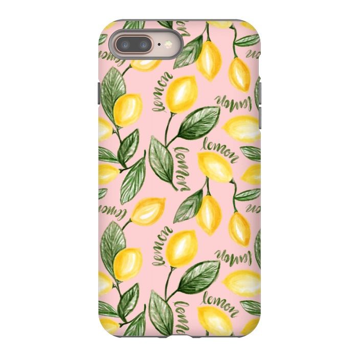 iPhone 7 plus StrongFit Lemon watercolour  by Melissa Pedersen