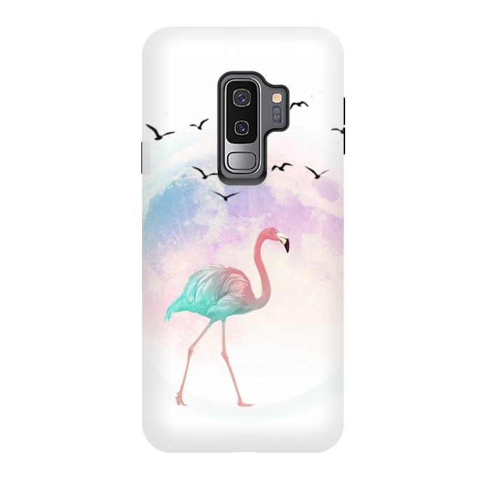 Galaxy S9 plus StrongFit flamingo in the pink moon by haroulita