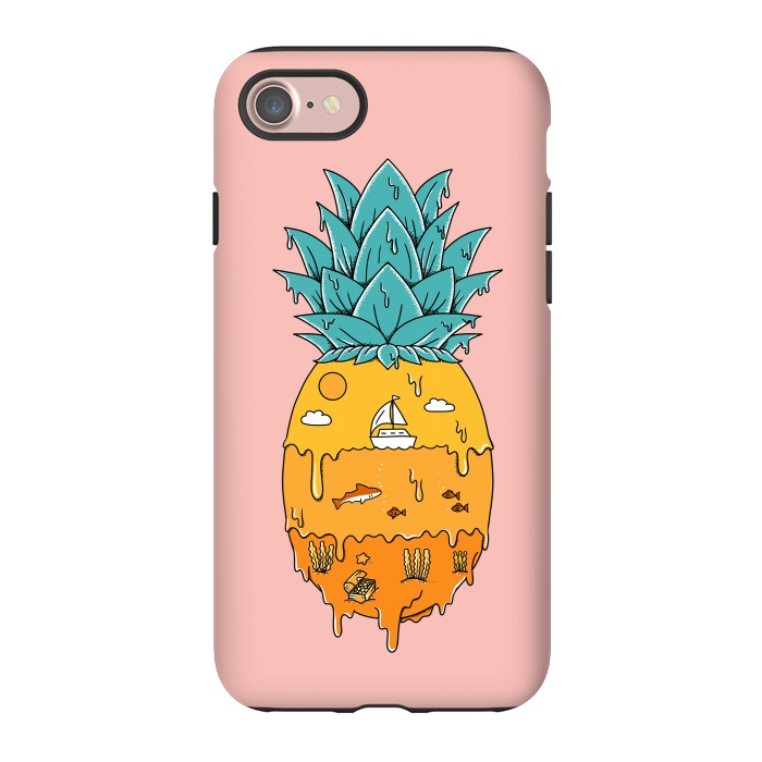 iPhone 7 StrongFit Pineapple Landscape pink by Coffee Man