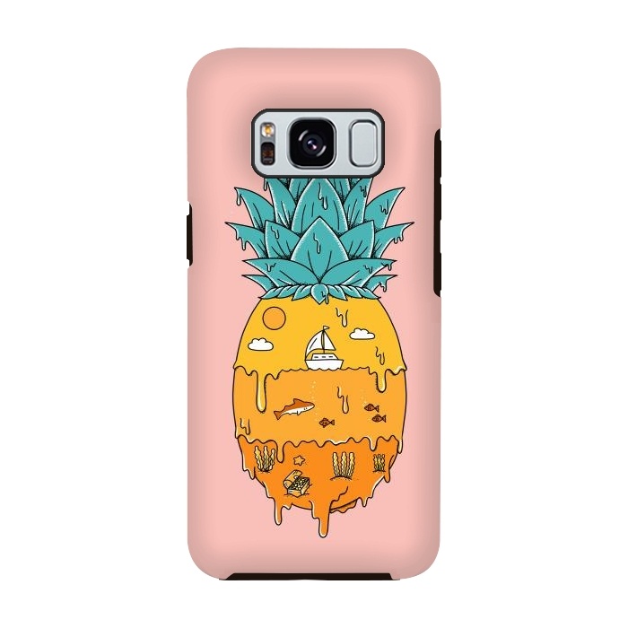 Galaxy S8 StrongFit Pineapple Landscape pink by Coffee Man