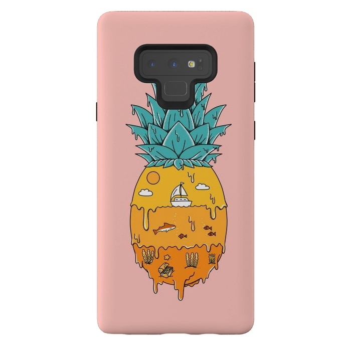 Galaxy Note 9 StrongFit Pineapple Landscape pink by Coffee Man