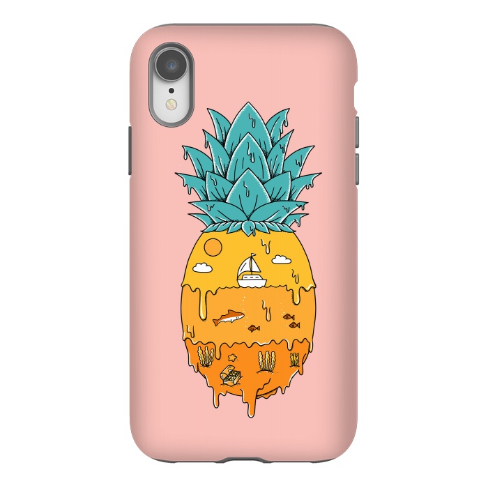 iPhone Xr StrongFit Pineapple Landscape pink by Coffee Man