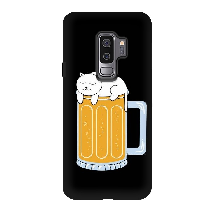 Galaxy S9 plus StrongFit Cat beer by Coffee Man