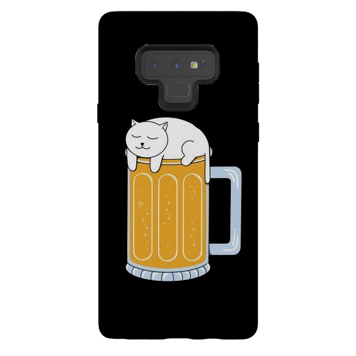 Galaxy Note 9 StrongFit Cat beer by Coffee Man