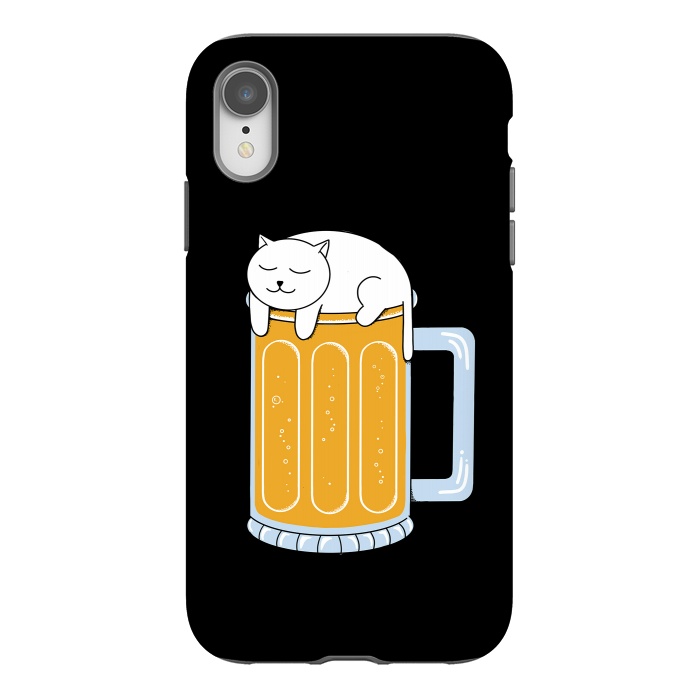 iPhone Xr StrongFit Cat beer by Coffee Man
