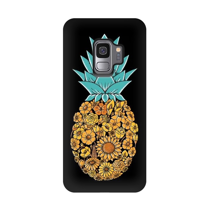 Galaxy S9 StrongFit Pineapple Floral by Coffee Man