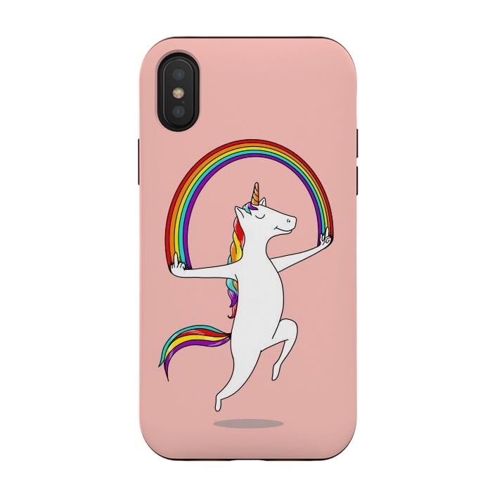 iPhone Xs / X StrongFit Unicorn Magic pink by Coffee Man