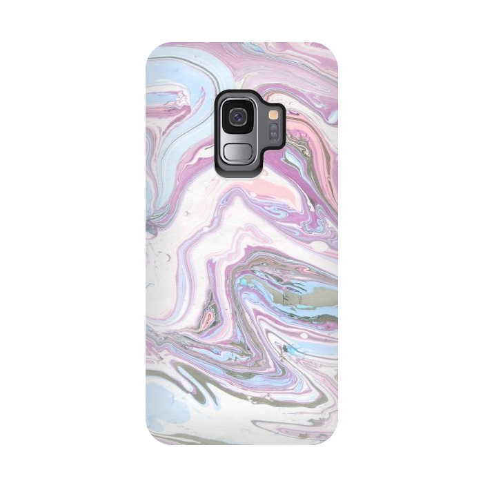 Galaxy S9 StrongFit purple marble art by haroulita