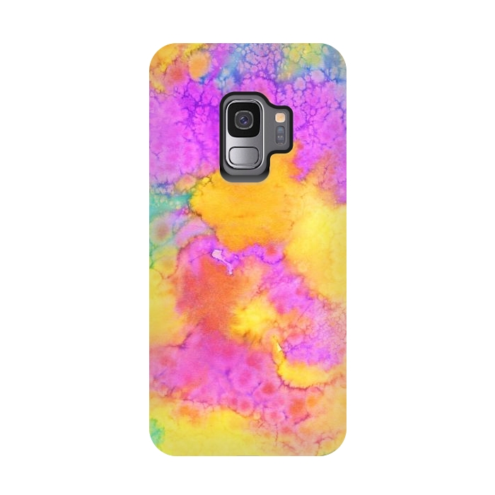 Galaxy S9 StrongFit watercolor abstract rainbow by haroulita