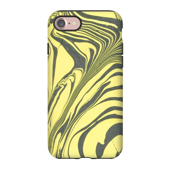 iPhone 7 StrongFit black yellow marble by haroulita