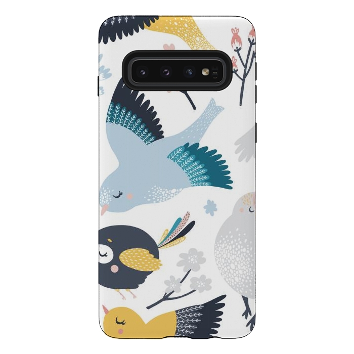 Galaxy S10 StrongFit birds pattern by haroulita