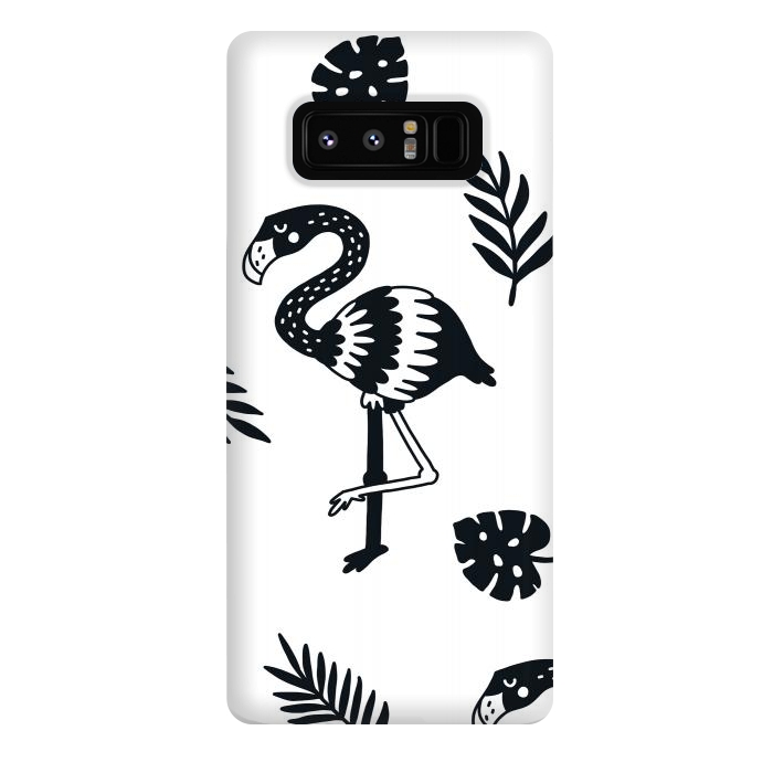 Galaxy Note 8 StrongFit black white flamingo by haroulita