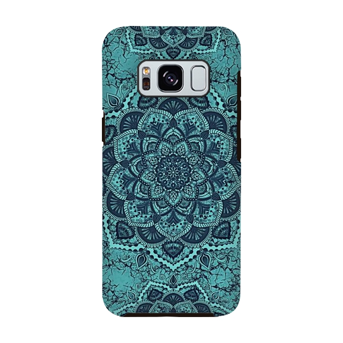 Galaxy S8 StrongFit Mandala flower marble by Jms
