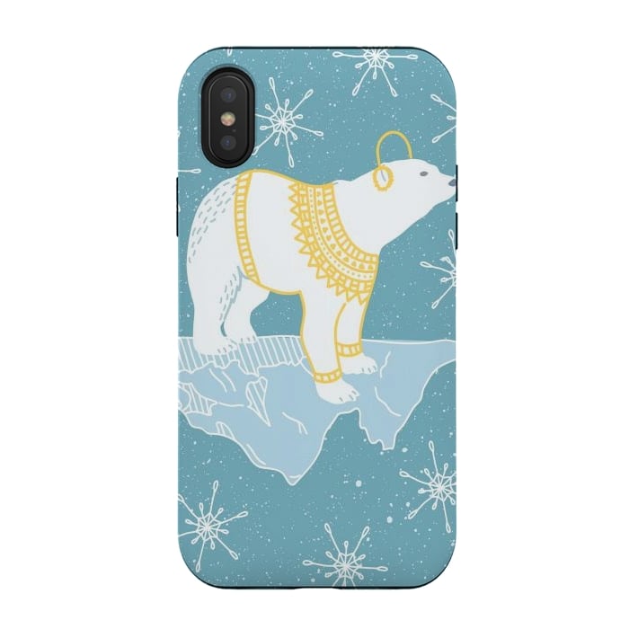 iPhone Xs / X StrongFit white bear by haroulita