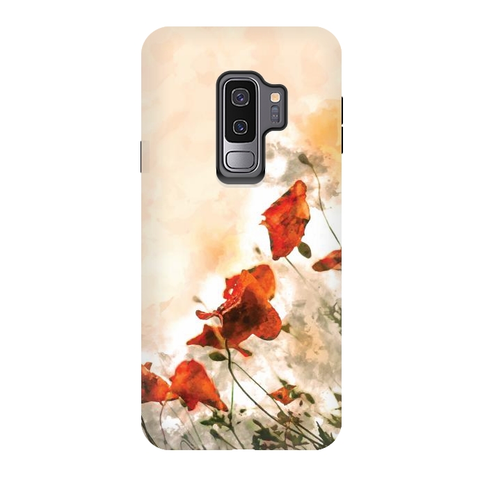 Galaxy S9 plus StrongFit Red Poppy II by Creativeaxle