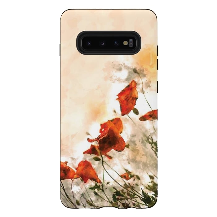 Galaxy S10 plus StrongFit Red Poppy II by Creativeaxle