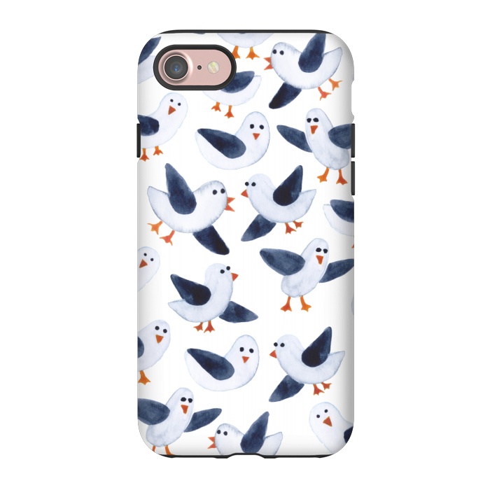 iPhone 7 StrongFit Salt and Pepper Seagulls by gingerlique