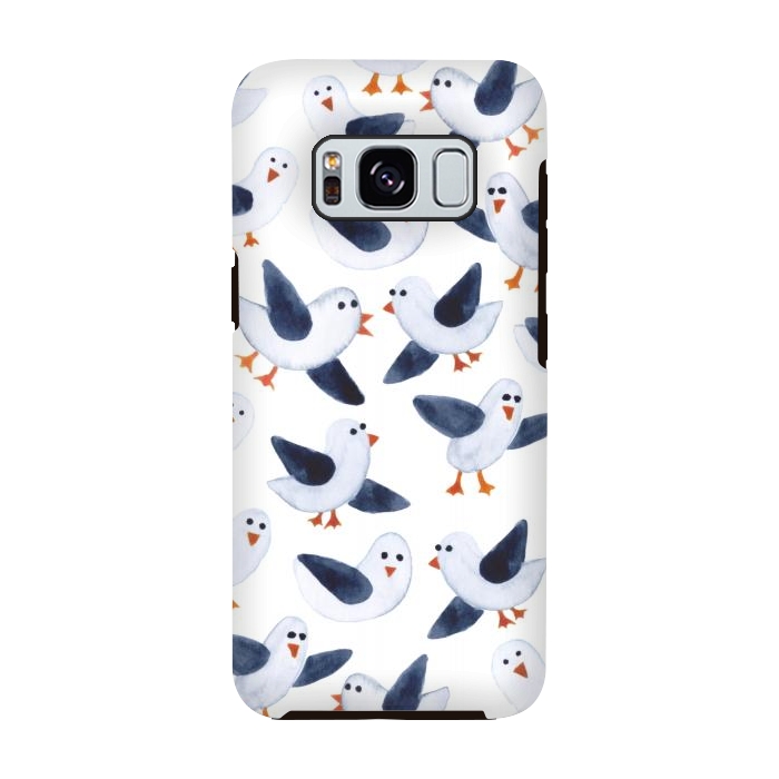 Galaxy S8 StrongFit Salt and Pepper Seagulls by gingerlique