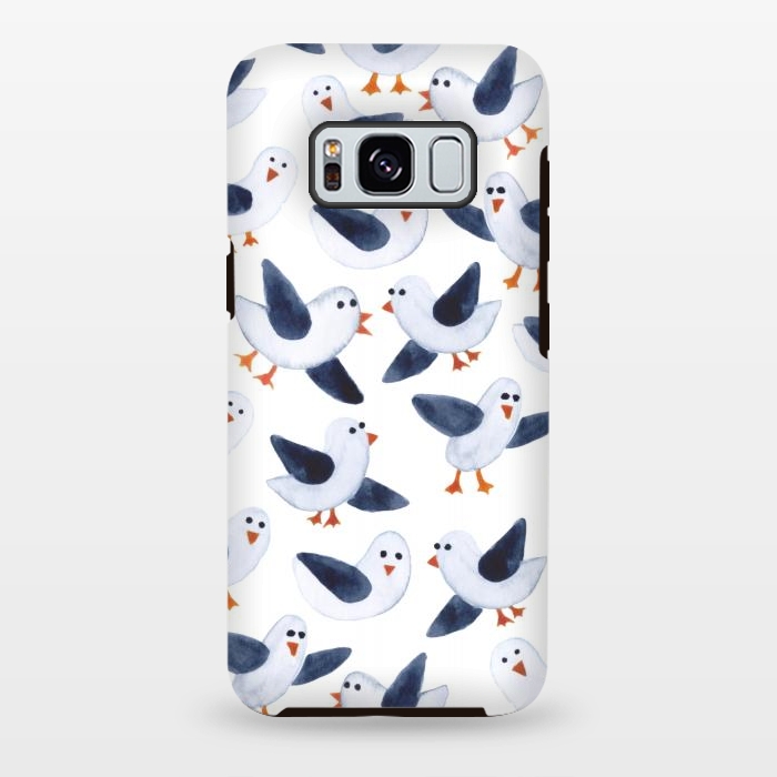 Galaxy S8 plus StrongFit Salt and Pepper Seagulls by gingerlique