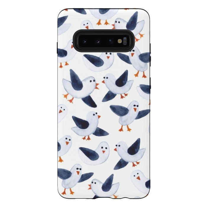 Galaxy S10 plus StrongFit Salt and Pepper Seagulls by gingerlique