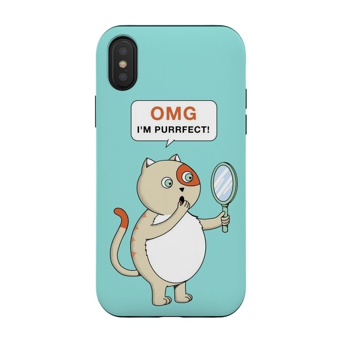 iPhone Xs / X StrongFit Cat Perfect by Coffee Man
