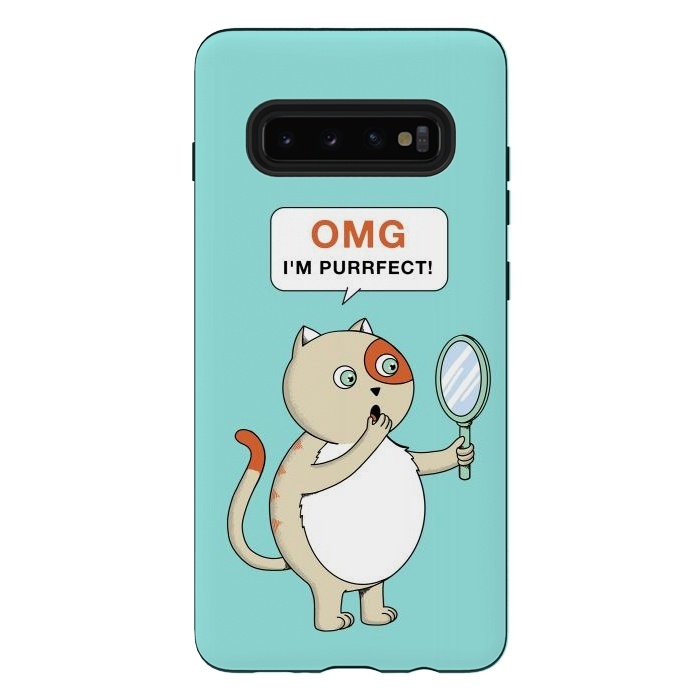Galaxy S10 plus StrongFit Cat Perfect by Coffee Man