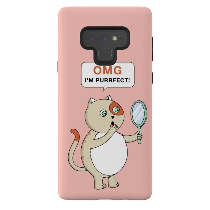 Galaxy Note 9 StrongFit Cat Perfect Pink by Coffee Man