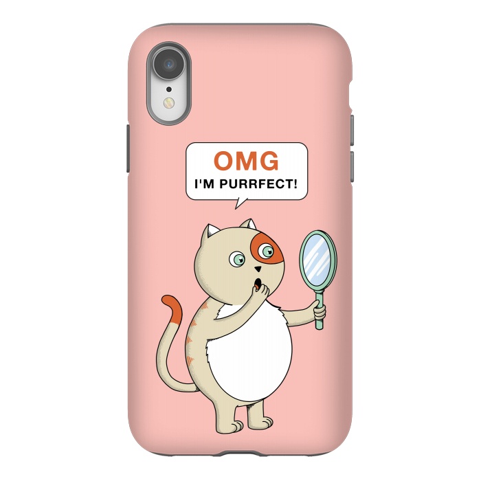 iPhone Xr StrongFit Cat Perfect Pink by Coffee Man