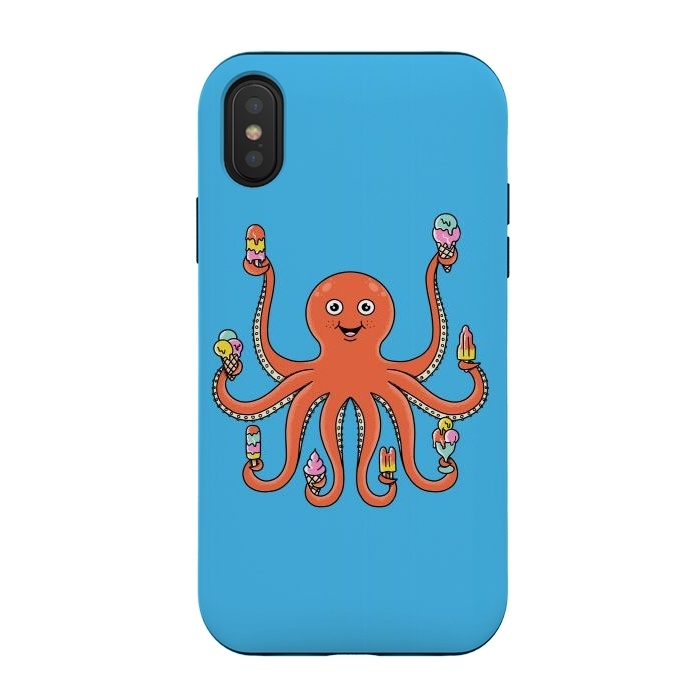 iPhone Xs / X StrongFit Octopus Ice Creams by Coffee Man