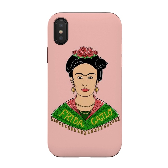 iPhone Xs / X StrongFit Frida Catlo Pink by Coffee Man