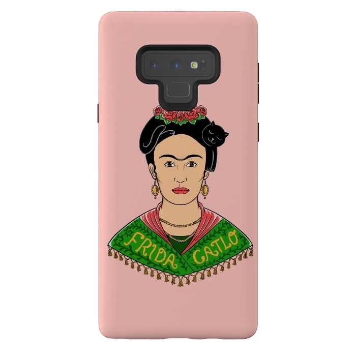 Galaxy Note 9 StrongFit Frida Catlo Pink by Coffee Man