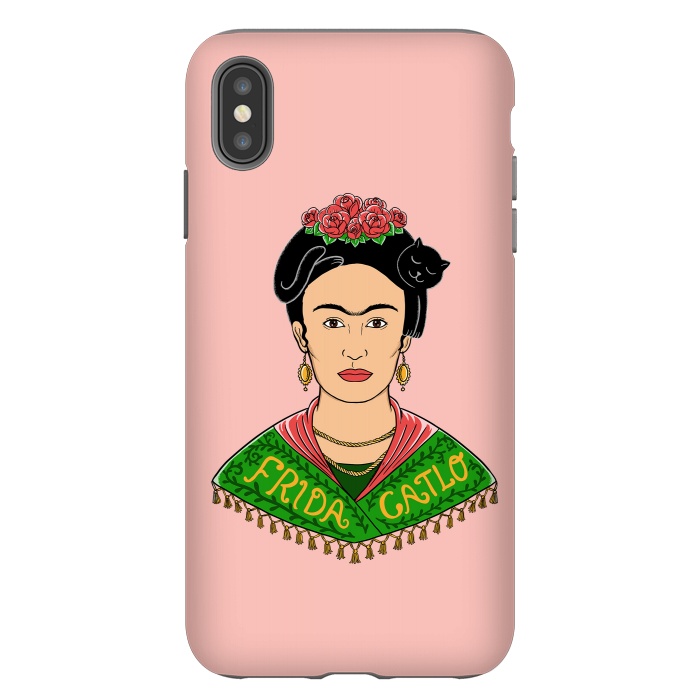 iPhone Xs Max StrongFit Frida Catlo Pink by Coffee Man