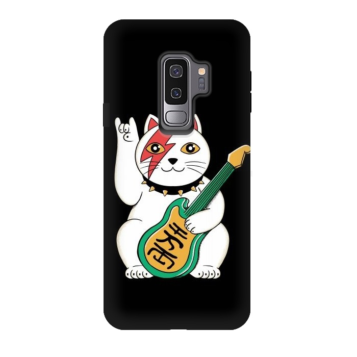 Galaxy S9 plus StrongFit Lucky Cat Black by Coffee Man
