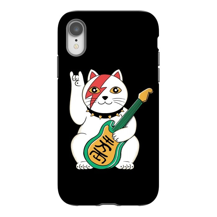 iPhone Xr StrongFit Lucky Cat Black by Coffee Man