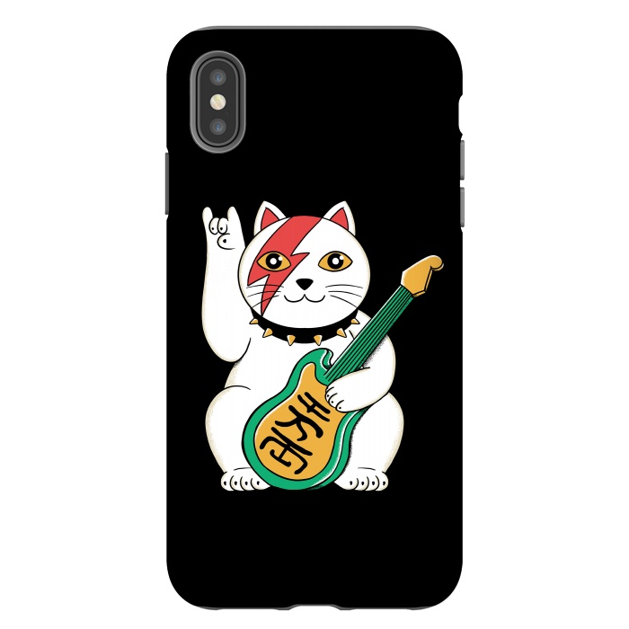 iPhone Xs Max StrongFit Lucky Cat Black by Coffee Man