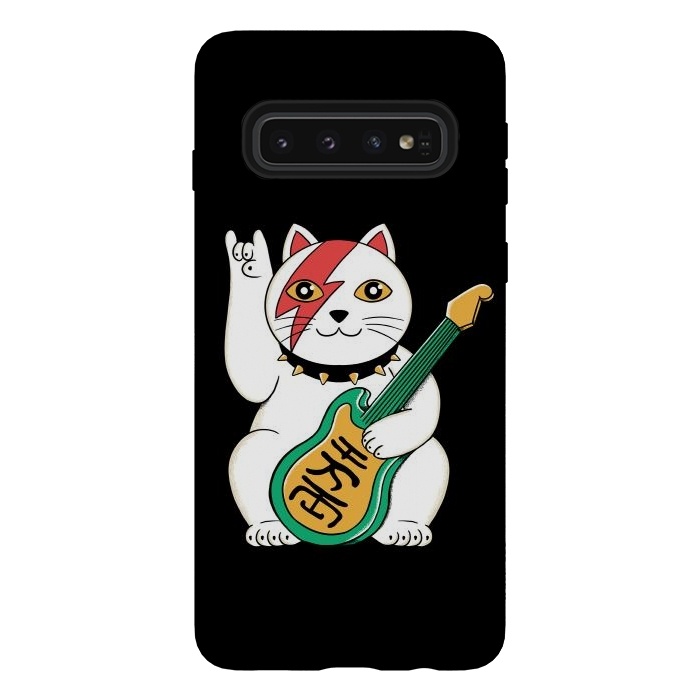 Galaxy S10 StrongFit Lucky Cat Black by Coffee Man
