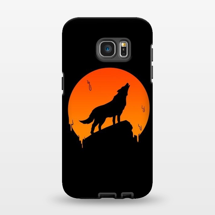 Galaxy S7 EDGE StrongFit Wolf and Moon by Coffee Man