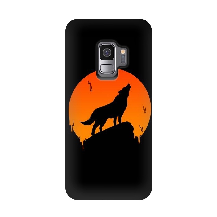 Galaxy S9 StrongFit Wolf and Moon by Coffee Man