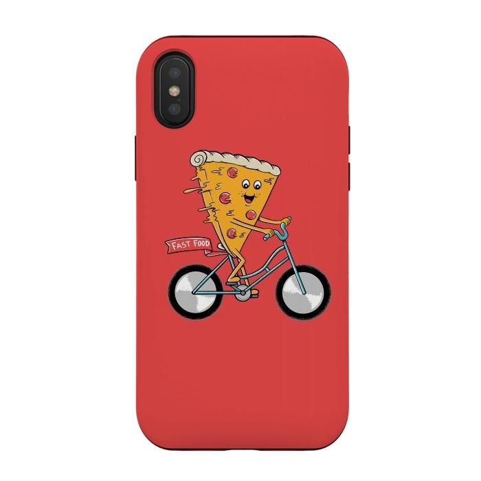 iPhone Xs / X StrongFit Pizza Fast Food Red by Coffee Man