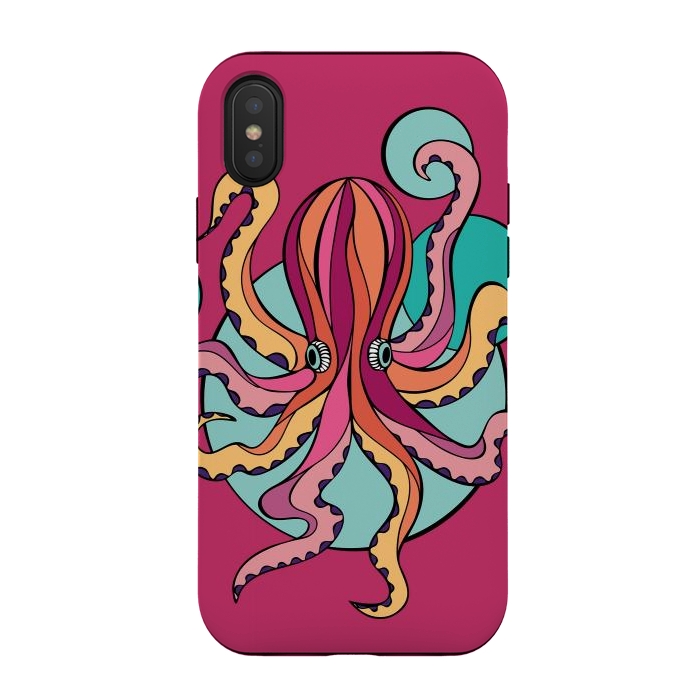 iPhone Xs / X StrongFit Pink Octopus III by Majoih